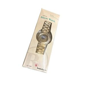 Radio Shack Talking Digital Watch 63-5102 4 Alarm w/Box Stainless New Battery